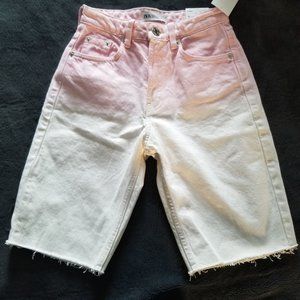 Zara tie dye high waisted denim shorts
